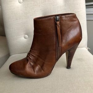 Aldo Leather Brown Booties, 4” Heel, GUC